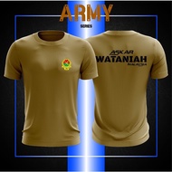 T shirt Army Askar Wartaniah Tentera Darat Malaysia Baju Round neck Khaki s-5xl