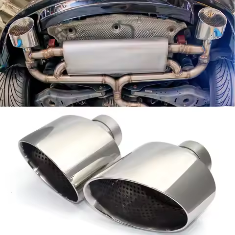 Exhaust Pipe For A3 A4 A5 A6 A7 Upgrade RS3 RS4 RS5 RS6 Look Tailpipe 304 Stainless Steel Car Muffle