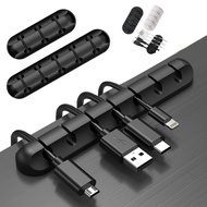 7 Slots Silicone Cable Holder Organiser USB Desktop Management Tidy Clips Slots,Multifunctional Cabl