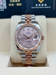 [SOLD OUT]二手 USED  ROLEX 勞力士 DATEJUST 116231 粉紅色鑽石字 2017年2月 保養卡