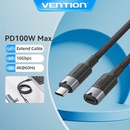 Vention USB Type-C 3.2 Gen2 Male to Female PD 100W Fast Charing Extension Cable 5A 10Gbps Speed 4K@6