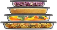 JoyFul by JoyJolt 8pc Glass Bakeware Set. 4x Baking Pan Dishes and 4x Baking Dish Lids for Kitchen S
