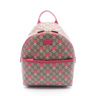 【二手】Gucci GUCCI 兒童雙肩包 GG Supreme Kim Seung-yeon 花卉印花 782708 米色/洋紅色 PVC塗層帆布
