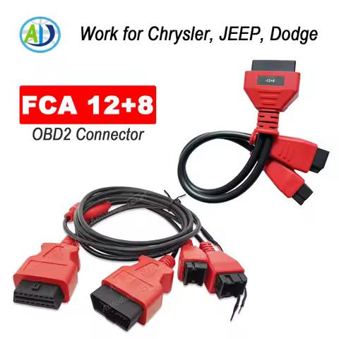 FCA 12+8 Adapter OBD Connector For XTOOL X100PAD, A80PRO, D7, D8, D9 For Chrysler, JEEP, Dodge Car O
