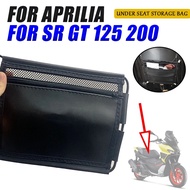สำหรับ Aprilia SRGT200 SR GT 200 SR GT 125 SR200 GT อุปกรณ์เสริมรถจักรยานยนต์ใต้ที่นั่งกระเป๋าเก็บของกระเป๋าจัดกระเป๋าเครื่องมือหนัง