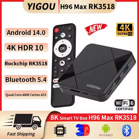 New LEFFOT RK3518 Android 14 Smart TV Box Rockchip RK3518 Quad Core ARM Cortex A53 8K Video 4K@60fps