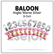 1 pcs 16 inch Silver Foil Number Balloons Silver Number Balloon/s