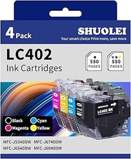 SHUOLEI LC402 Ink Cartridge Compatible for Brother LC402 LC402XL Standard Yield Works with MFC-J5340