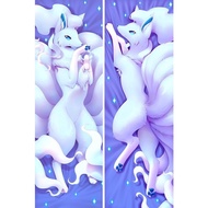 Dakimakura Waifu Furry White Fox Pillowcase 2-Side Print Anime Decor Pillow Case Cushion Cover