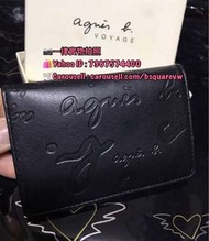 🈹清貨價🈹 全新 AGNES B Monogram 真皮  證件套 卡包 卡套 CARD HOLDER (保証正貨) 黑色