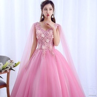 wedding dress for ninang✑Colorful yarn wedding dress 2019 new studio theme performance long elegant