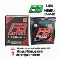 แบตเตอรี่ FB รุ่นS-500L(46B19L) PREMIUM MF(Maintenance Free)  40 แอมป์ ขนาดยาว19 กว้าง13 สูง23 เซนติ