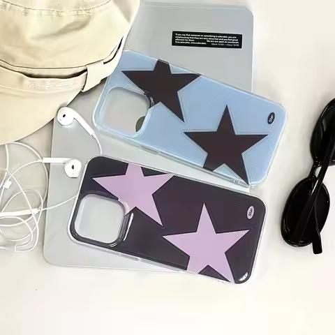 Blue Checkered Stars Feather Texture Phone Case for Huawei Honor 400 200 X6a X8b X7a X9a X7b X8a X9 