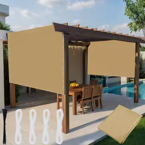 Outdoor Shade Sail for Patio Waterproof Anti-UV Garden Pool Awing Suitable Gazebo Front Porch Pergol
