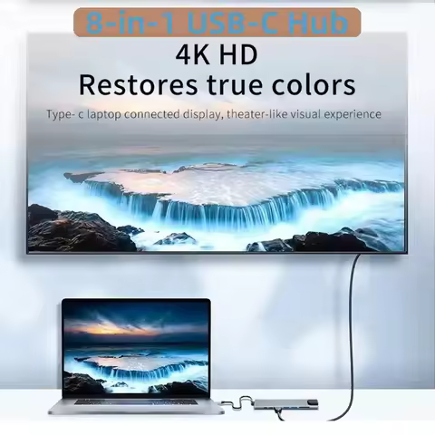 USB C HUB Type C Splitter Thunderbolt 3 Docking Station Laptop Adapter With For Macbook Air M1 iPad 