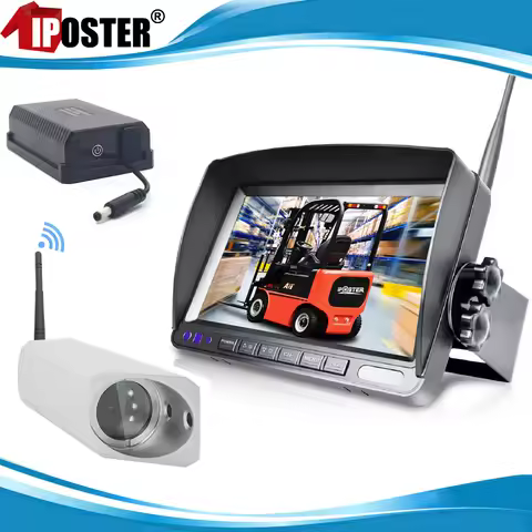 iPoster Digital Wireless 7 Inch Split Screen Monitor Front View Camera Magnetic Base Power Bank For 