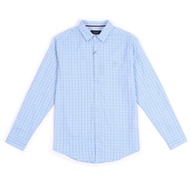 OASIS เสื้อเชิ้ตชาย แขนยาว ลายสก๊อต ผ้าCotton 100% รุ่น MWLB-4675 สีฟ้า