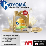 Peugeot 206 208 308 3008 508 5008 OIL FILTER 1109-Z1 + KOYOMA 0W20 FULLY SYNTHETIC ENGINE OIL