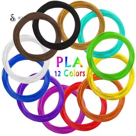 12 Rolls Pla Filament For 3D Pen Filament 12 Colors 3 Meters Diameter 1.75Mm Plastic Filament For 3D
