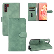 Luxury Skin Feel PU Learther Casing Oppo Reno 3 Magnetic Buckle Flip Cover Oppo Reno3 Wallet Case Soft TPU