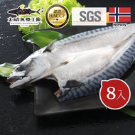 【大鯖魚夢工廠】頂級挪威鯖魚一夜干8尾(240g/尾)