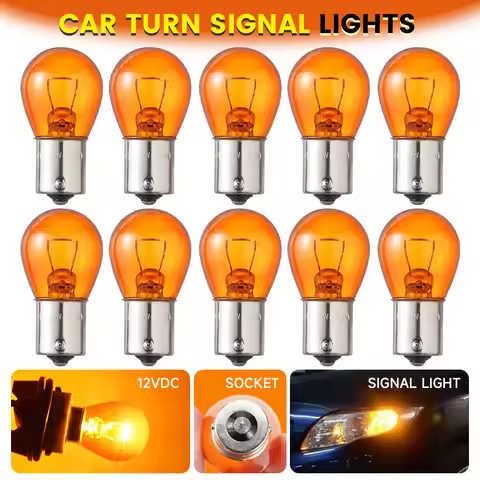 1/10Pcs 1156 BA15S Car Auto Scooter Indicator Break Parking Turn Light DC12V Halogen Lamp Amber Bulb