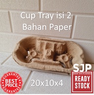 Cup Drink Tray Holder isi 2 Tatakan Gelas Kertas 25pcs