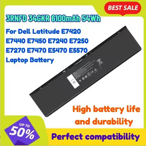 3RNFD 34GKR 6100mAh 54Wh Lithium Battery for Dell Latitude E7420 E7440 E7450 E7240 E7250 E7270 E7470