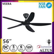 NSB FAN VEERA CEILING FAN 56" 5 Blade DC Motors NSB CEILING FAN Kipas Siling Remote Control