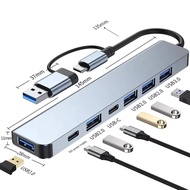7 Ports USB C HUB USB 3.0, Aluminum 7 in 1 USB Type C Extender, USB Splitter with 1 X USB 3.0, 4 X U