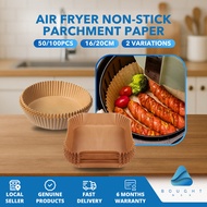 Air Fryer Non-Stick Parchment Paper - Round Steamer, 50pcs & 100pcs, Mess-Free Cooking, 2 Sizes