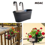 [ Iron Bucket Planter Flower Holder Balcony Fence Office Hanging Flower Pot