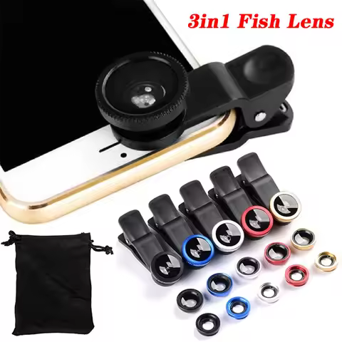 3in1 Fisheye Phone Lens 0.67X Wide Angle Zoom For iPhone iPad Xiaomi Fish Eye Len on Smartphone Lens