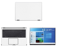 Decalrus - Protective Decal for LG gram 16 16T90P (16" Screen) Laptop White Carbon Fiber Skin case C