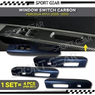 Car carbon fiber window switch panel frame garnish accessories Perodua Myvi OLD 2005 - 2010