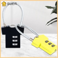 SUER Security Lock, Cupboard Cabinet Locker Padlock Aluminum Alloy Password Lock,  Mini 3 Digit Steel Wire Suitcase Luggage Coded Lock