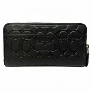 [全新] COACH 壓印C LOGO男款ㄇ型零錢袋長夾(黑)