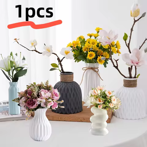 1pcs Modern Flower Vase Plastic Creative Flower Pot Arrangement Container Kitchen Living Bedroom Hom