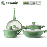 Ecowin 4pcs Non-Stick Cookware Set Ceramic Coating Forest Series With Lids Suitable For All Stoves