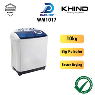 Khind Semi Auto Washing Machine 10kg Twin Tub Washer Mesin Basuh Manual WM1017