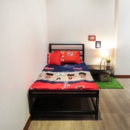 免螺絲角鋼單人床架-消光黑加大加厚款