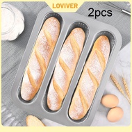 2 Pieces Baguette Baking Pan Rectangle Bread Making Tray