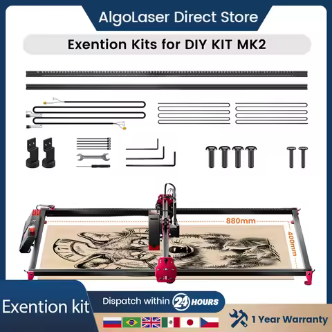 2026 AlgoLaser Laser Engraving Machine Y-axis Extension Kit Expand to 400x850mm DIY Kit MK2 10W Lase