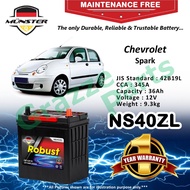 Münster Robust MF CMF NS40 | NS40ZL | 42B19L (36AH) Car Battery Bateri Kereta for Chevrolet Spark