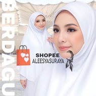 Khimar /Tudung Sarung Putih Labuh Berdagu Moscrepe Awning Scuba / Tudung Putih Umrah 2XL/3XL/5XL