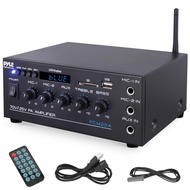 Pyle PCM20A - Compact Mini Home Power Amplifier - 40W Smart Small Audio Stereo Receiver w/ AUX 2 Mic