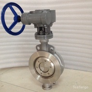 Injap Rama-rama Pengapit Jenis Rod Lanjutan Manual DN500 Keluli Tahan Karat Kedap Keras Rod Lanjutan