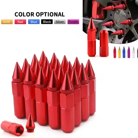 20pcs Car Wheels Rims Lug Nuts with Spiked M12*1.5 /M12*1.25 Extended Tuner Racing Wheels Rims Lug N