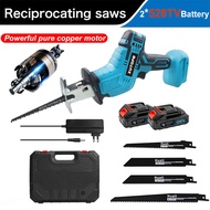 XUTOPB Reciprocating Chainsaw Mini Gergaji Saw Cordless Chainsaw Gergaji Listrik with 2 Baterai