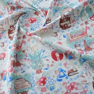 Thickened Cotton Tablecloth 8 Ounces Duck Canvas with Cat and Mushroom Design